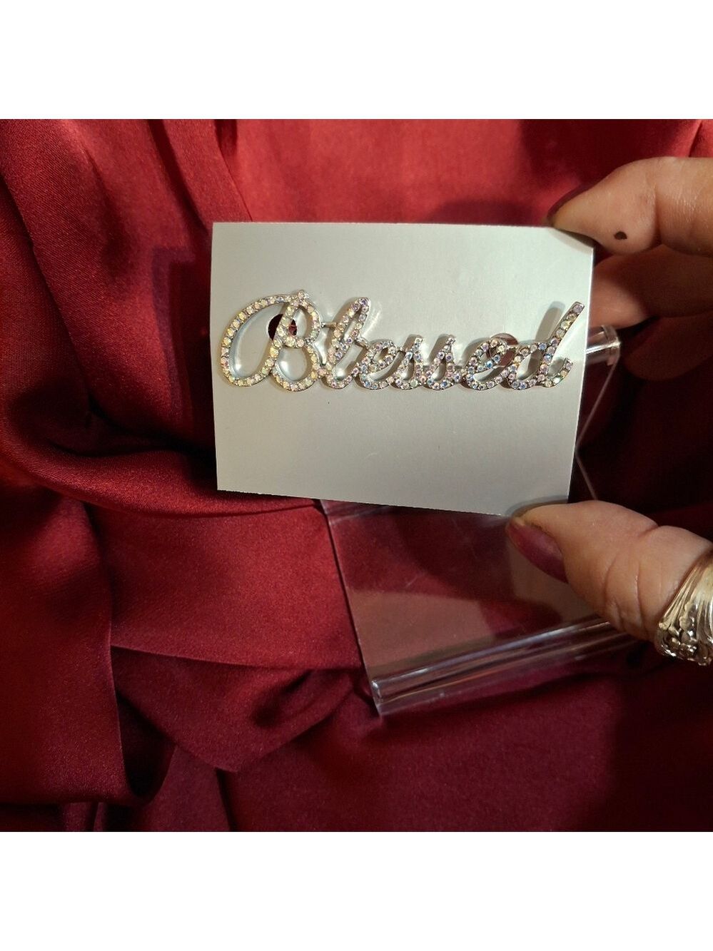 Blessed Rhinestone brooch New - Picture 4 of 5